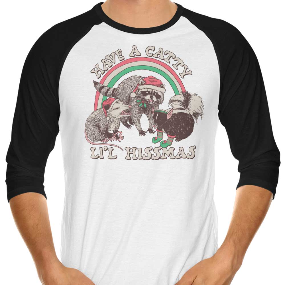 Catty Li'l Hissmas - 3/4 Sleeve Raglan T-Shirt Hoodie, Sweatshirt | CiraTrend.com (Image 4)