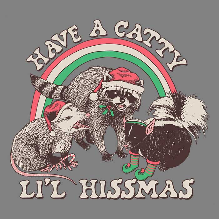 Catty Li'l Hissmas - 3/4 Sleeve Raglan T-Shirt Hoodie, Sweatshirt | CiraTrend.com (Image 2)