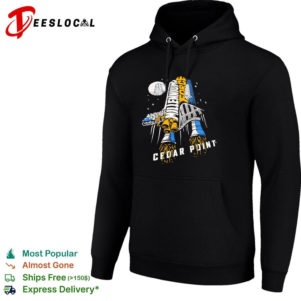 Cedar Point Millennium Force rocket ship roller coaster shirt