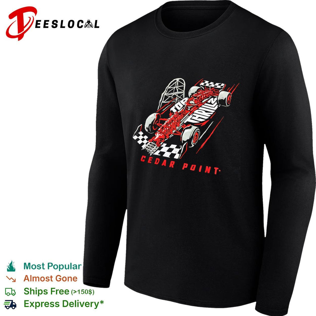 Cedar Point Top Thrill 2 race car roller coaster shirt