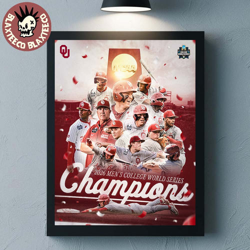 Celebrate Oklahoma Sooners Baseball 2026 NCAA Men’s College World Series National Champions Home Decor Poster Canvas