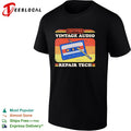 Certified vintage audio repair tech cassette shirt
