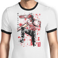Chainsaw Sumi-e - Ringer T-Shirt Hoodie, Sweatshirt | CiraTrend.com (Image 1)