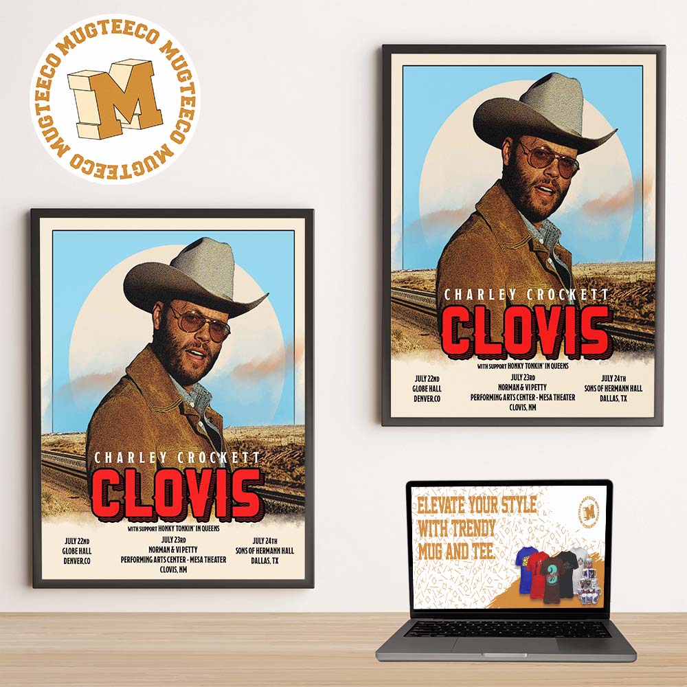 Charley Crockett Clovis Denver CO Event Poster At Globe Hall On July 22 2026 Home Decor Poster Canvas