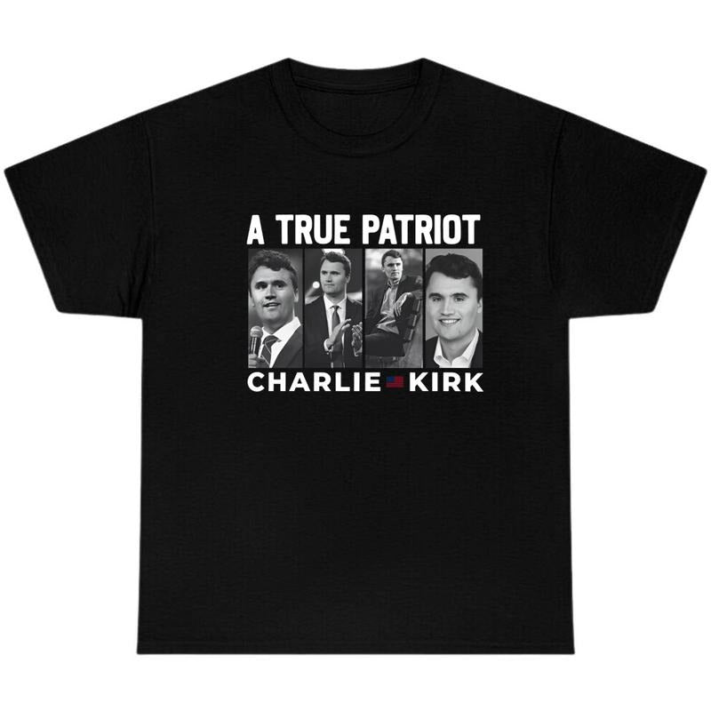 Charlie Kirk Shirt Memorial Activist Shirt, A True Patriot Charlie Flag America Kirk T-shirt, Rest In Peace for Him, RIP...