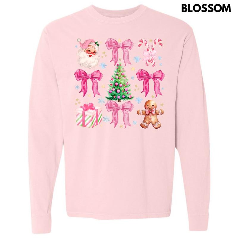 Charming Christmas Collage Long Sleeve Comfort Colors T-Shirt 'NLB' Hoodie, Sweatshirt | CiraTrend.com