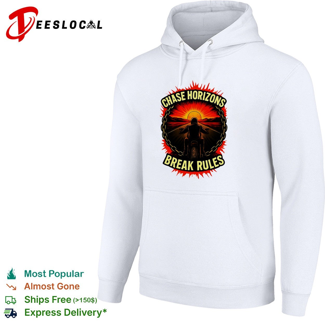 Chase horizons break rules motorcycle sunset shirt