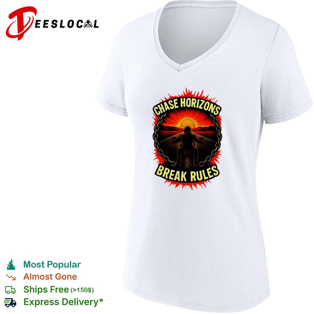 Chase horizons break rules motorcycle sunset shirt