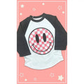 Checkerboard Smiley Youth Graphic Raglan T-Shirts, Hoodie, Sweatshirt | CiraTrend.com