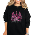 Checkered Pink & Black Christmas Tree Sweatshirt, Hoodie & T-Shirt | Edgy Alt Grunge Merry Vibes | Comfort Womenswear...