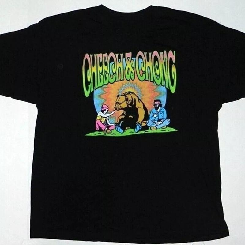 Cheech And Chong California Bear Smoking Black Tee Shirt New Hoodie, Sweatshirt | CiraTrend.com