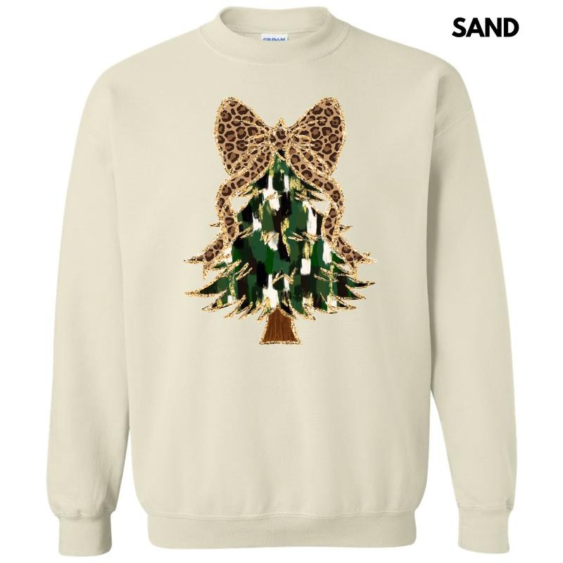 Cheetah Bow Brushstroke Tree Sweatshirt 'NLB' T-Shirts, Hoodie | CiraTrend.com