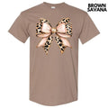Cheetah Faux Glitter Bow Gildan Short Sleeve T-Shirt 'NLB' Hoodie, Sweatshirt | CiraTrend.com