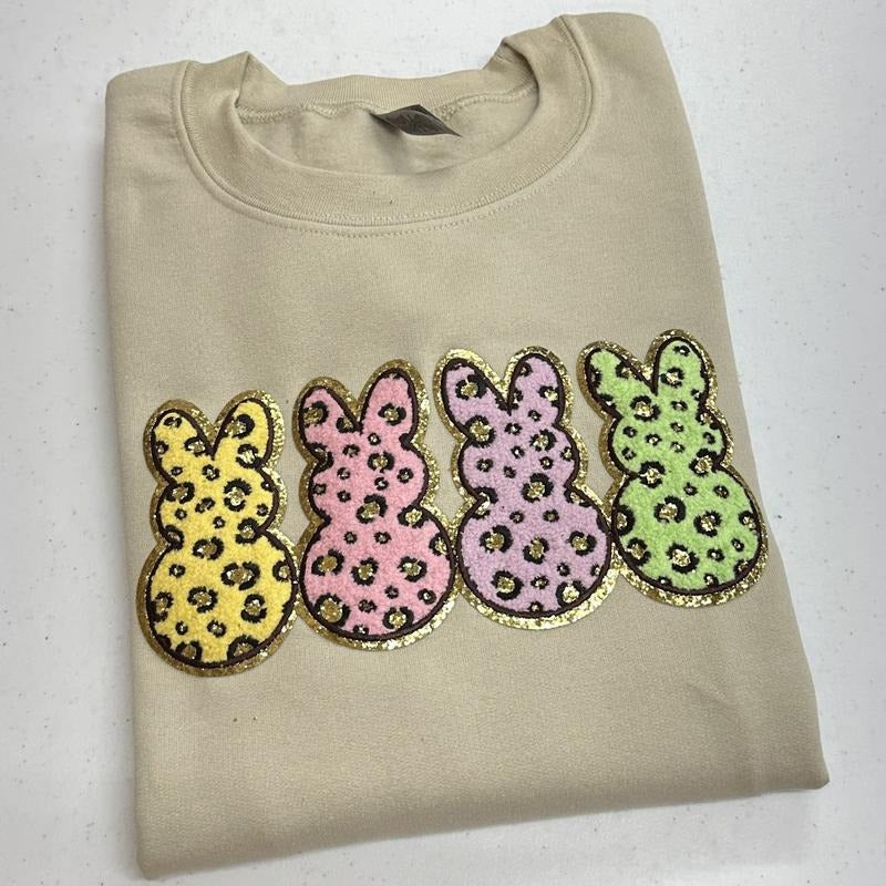 Cheetah Peeps Chenille Patch Sweatshirt T-Shirts, Hoodie | CiraTrend.com