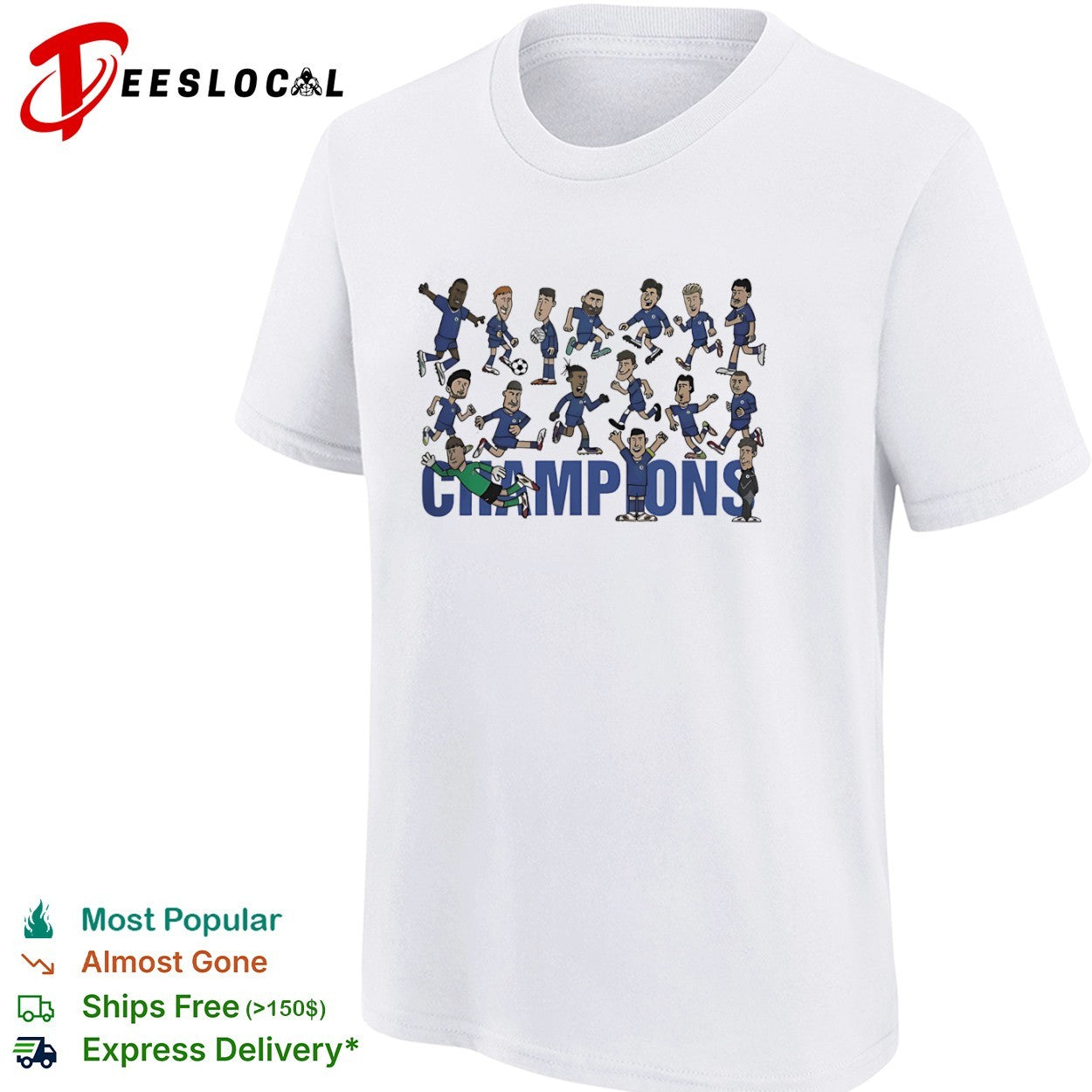 Chelsea FC Champions Roster Havertz Kante Mount James Azpilicueta Jorginho shirt