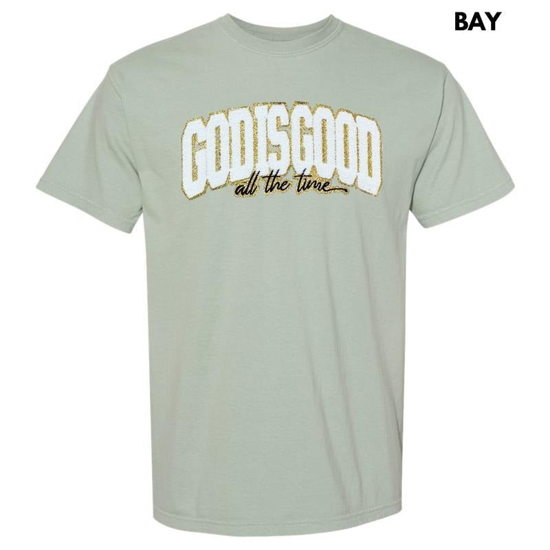 Chenille God Is Good Patch Comfort Colors T-Shirt Hoodie, Sweatshirt | CiraTrend.com