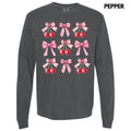 Cherry Collage Coquette Long Sleeve Comfort Colors T-Shirt 'NLB' Hoodie, Sweatshirt | CiraTrend.com