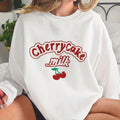 Cherry Print Sweatshirt, Vintage Long Sleeve Crew Neck Sweatshirt, Women's Clothing T-Shirts, Hoodie | CiraTrend.com