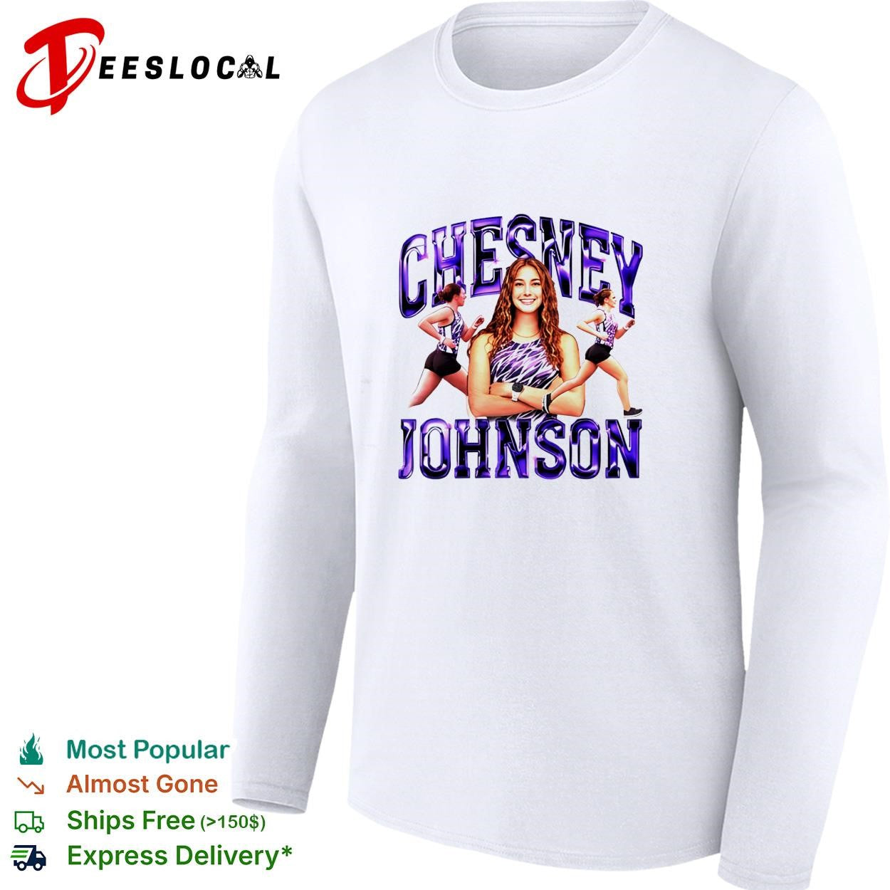Chesney Johnson cheerleader jumping shirt