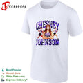 Chesney Johnson cheerleader jumping shirt