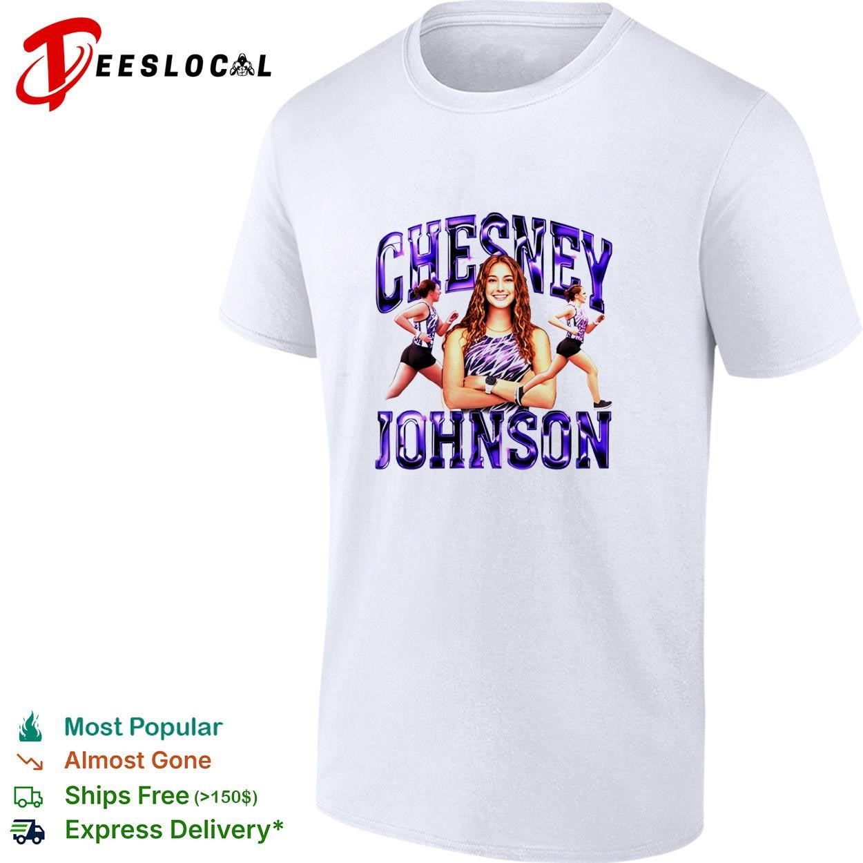 Chesney Johnson cheerleader jumping shirt