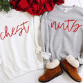 Chest Nuts Couples Christmas Swetashirt, Couples Christmas Shirt, Funny Christmas Shirt, Couples Christmas Sweatshirts,...
