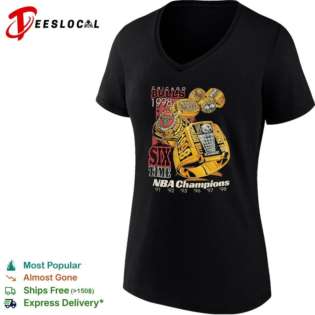Chicago Bulls six time NBA champions rings shirt