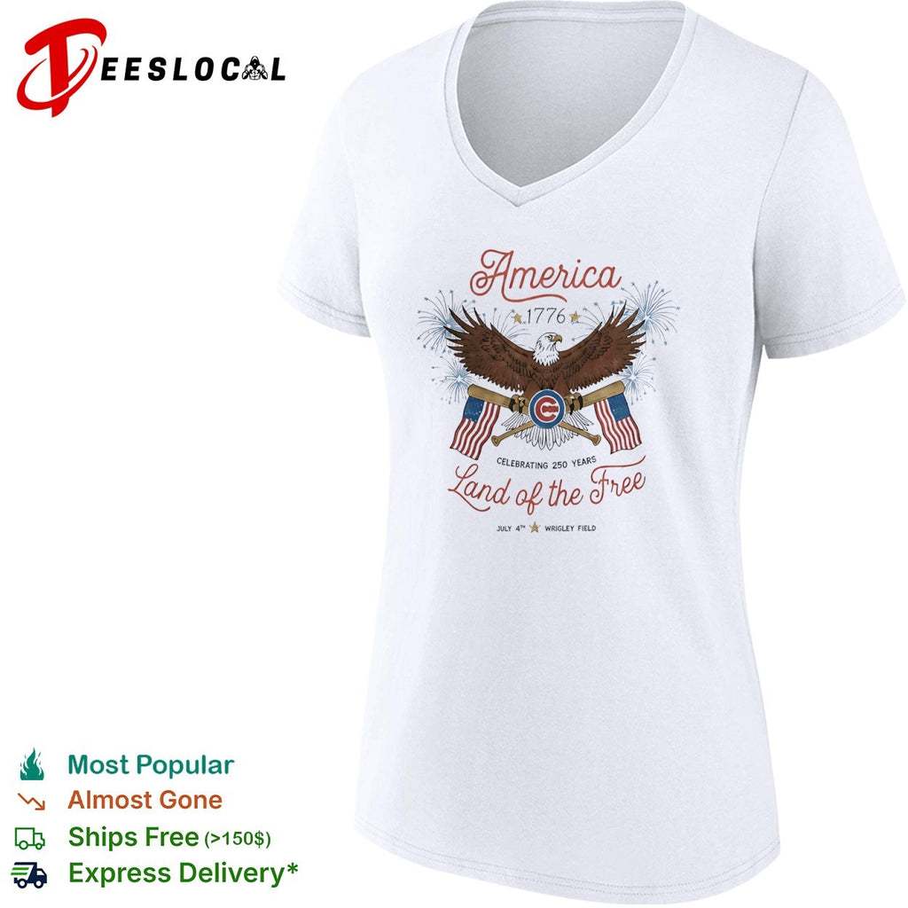 Chicago Cubs America 1776 Celebrating 250 Years Land of the Free July 4 shirt