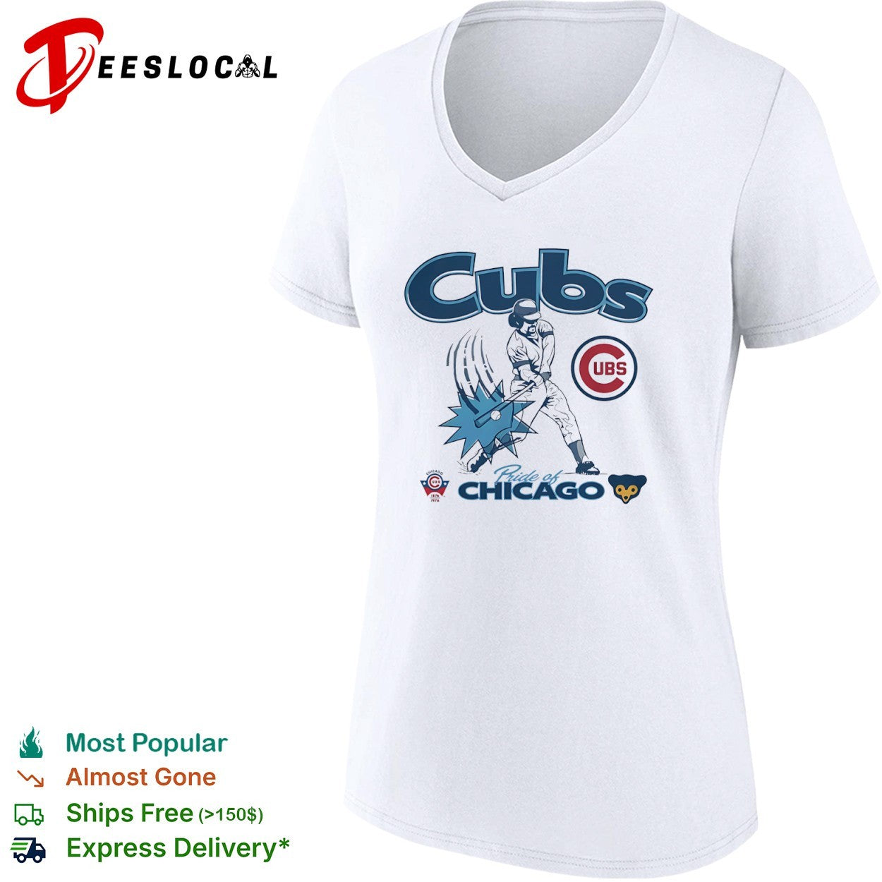 Chicago Cubs Pride of Chicago 1876 1976 Baseball MLB Batter Team Logo shirt