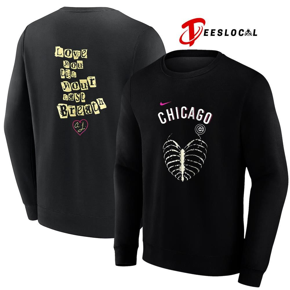 Chicago Cubs x AJ Lee love you til your last breath bones shirt