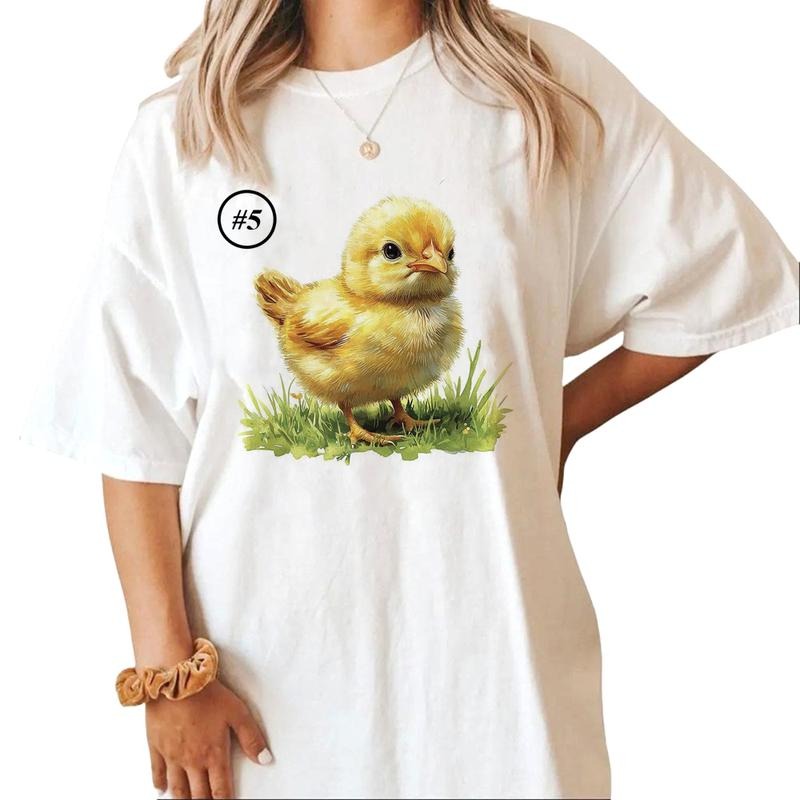 Chicken Cute Watercolor Unisex T-shirt Sweatshirt Hoodie Design all Little Chicken Sweet Farm Animal 1 | CiraTrend.com