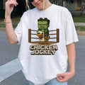 Chicken Jockey Tee, Fun Gift for Gamers, Casual Wear, Unisex Heavy Cotton Tee Hoodie, Sweatshirt | CiraTrend.com