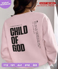 Child of God Shirt - Pink Sweater with Text Design - Inspirational Christian Shirt - Cotton and Polyester Blend