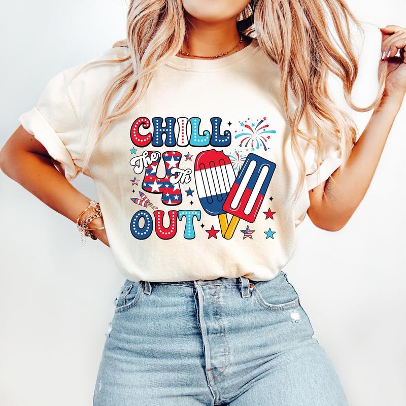 Chill The 4th Out T-Shirt, Funny 4th of July T-Shirt, Retro 4th of July, Fourth of July T-Shirt, America T-Shirt,...