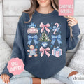 Chinoiserie Christmas Comfort Colors Sweatshirt,  Coquette Christmas Sweater Womenswear,  Holiday Crewneck T-Shirts, Hoodie