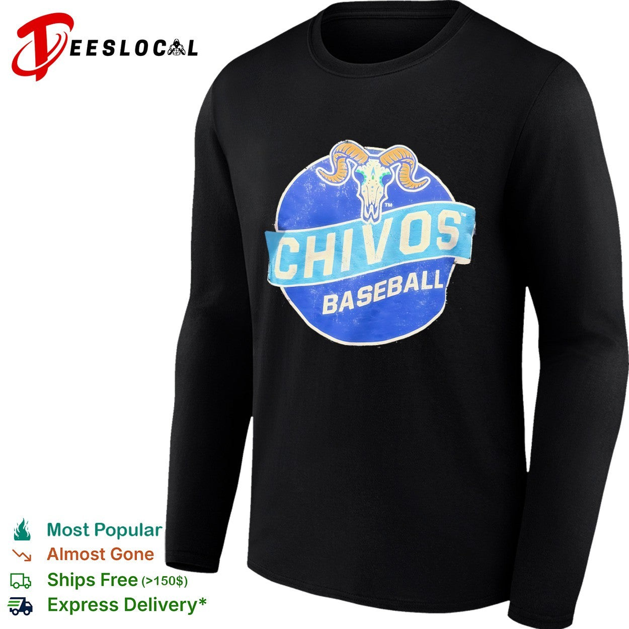 Chivos Baseball ram skull vintage logo shirt