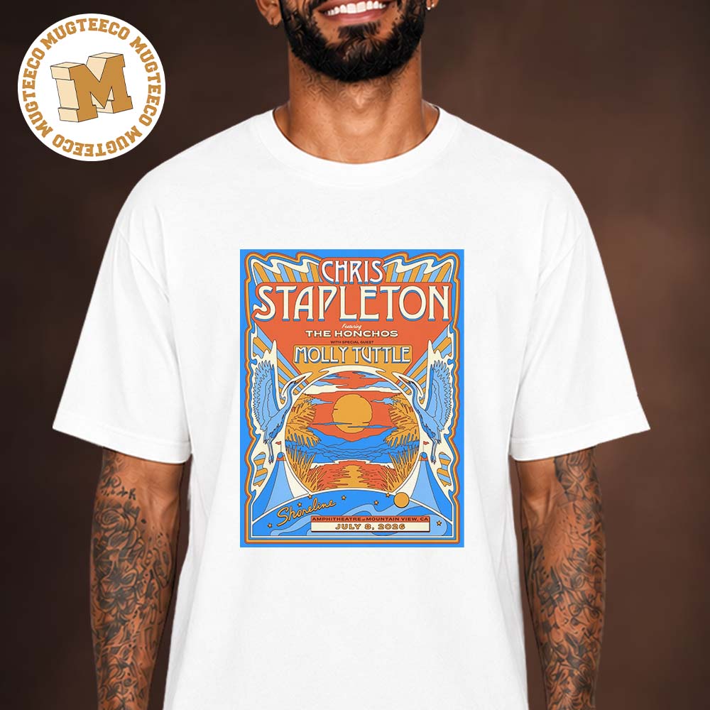 Chris Stapleton 2026 Event Poster At Shoreline Amphitheatre In Mountain View California On July 8 2026 Unisex T Shirt