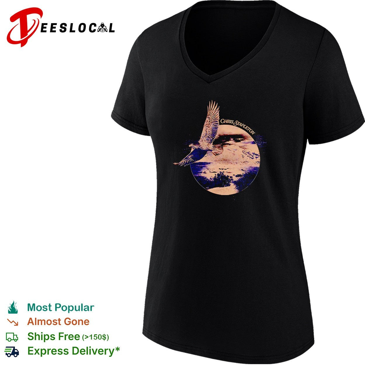 Chris Stapleton Eagle Landscape flying retro shirt
