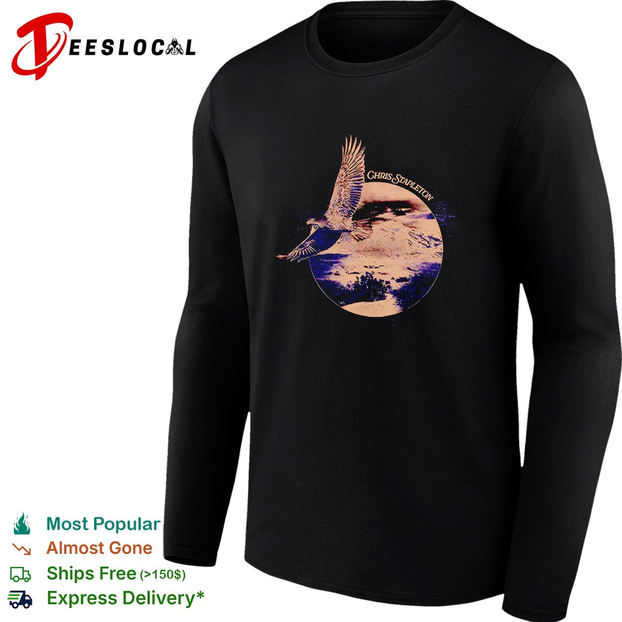 Chris Stapleton Eagle Landscape flying retro shirt