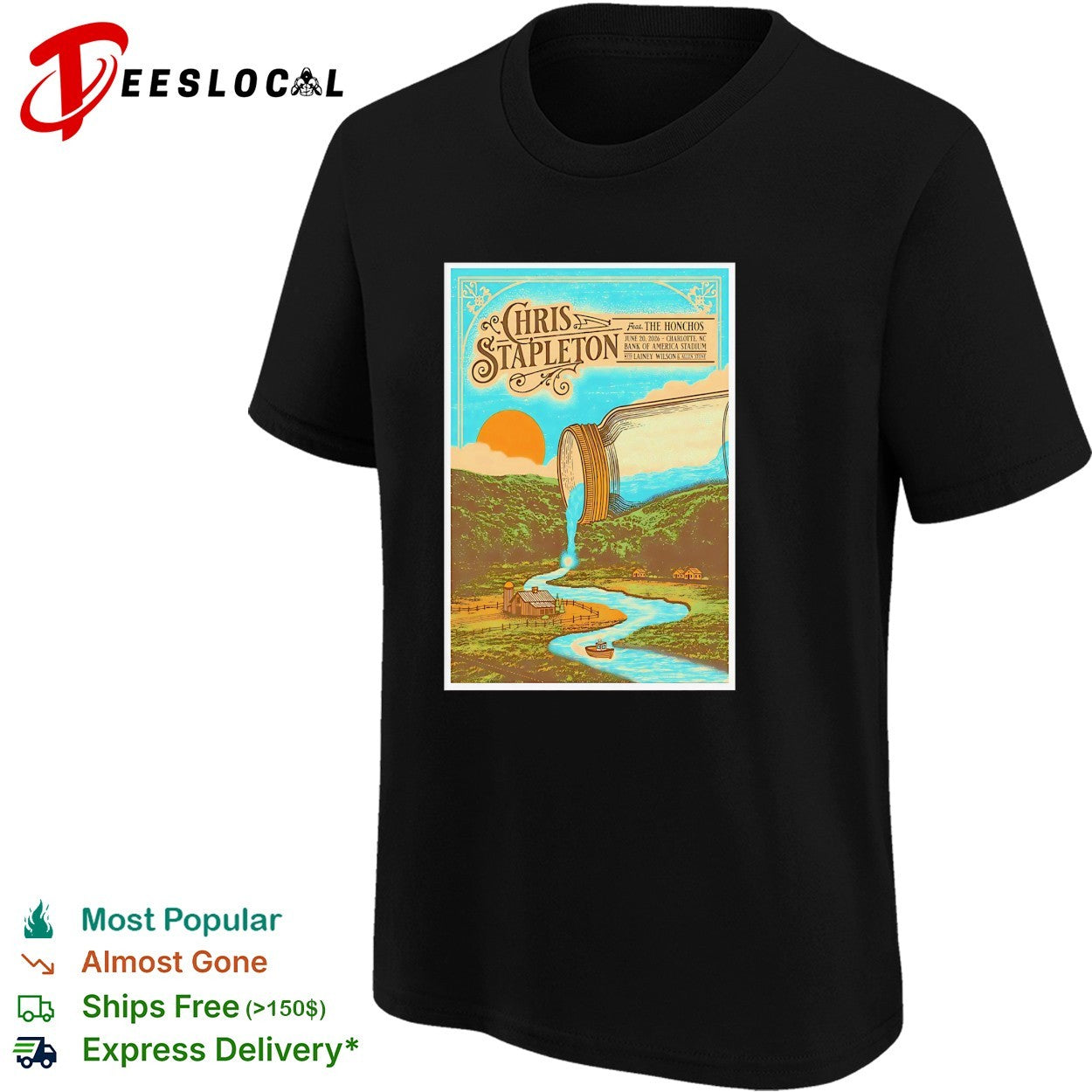 Chris Stapleton From the Benches Charlotte waterfall poster shirt