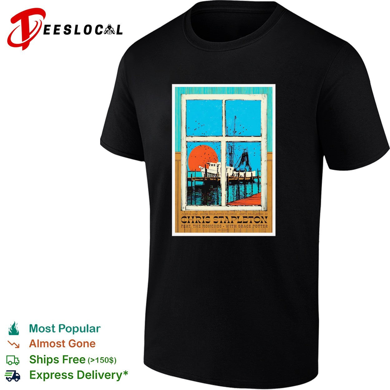 Chris Stapleton North Charleston concert poster shirt