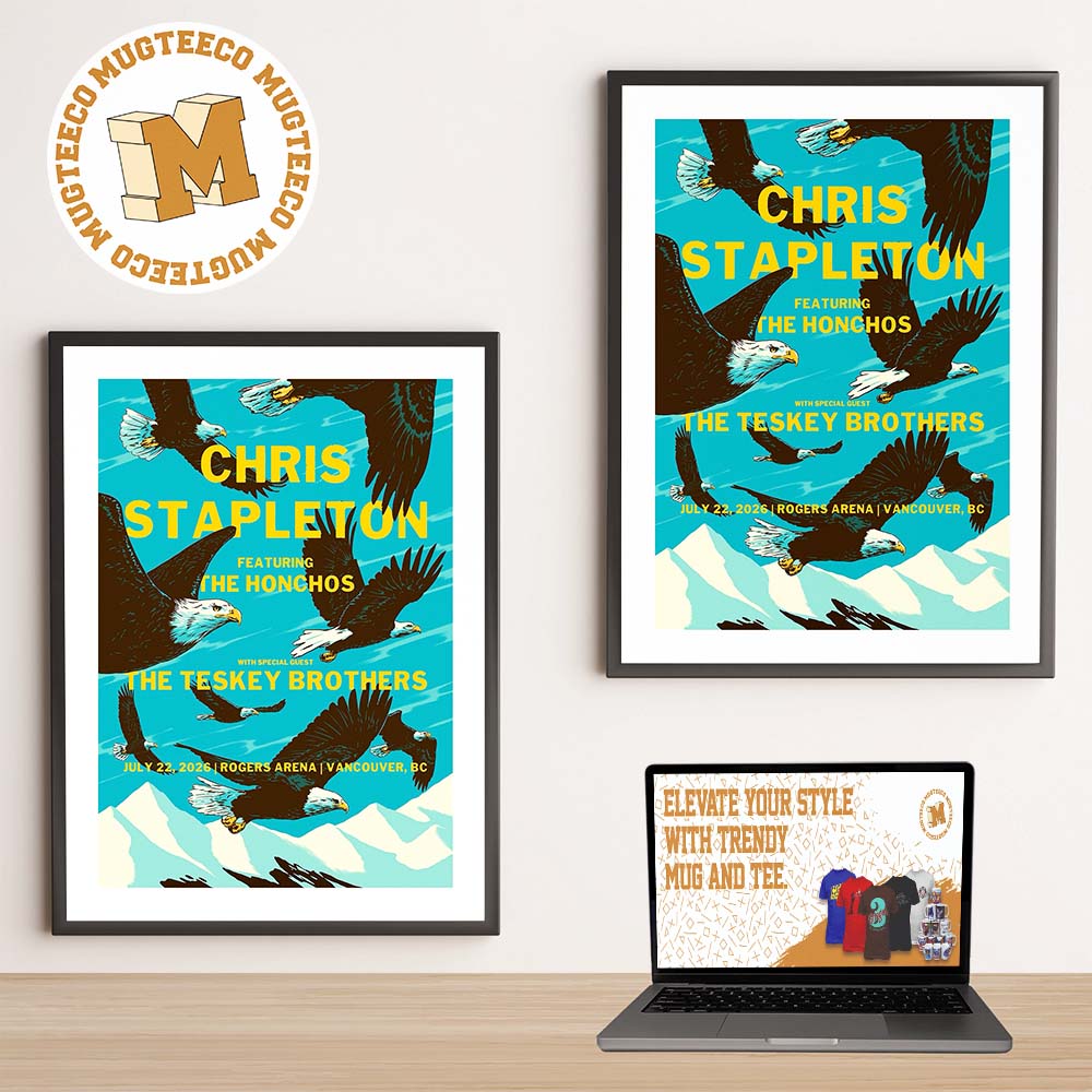 Chris Stapleton Vancouver BC Event Poster At Rogers Arena On July 22 2026 Home Decor Poster Canvas