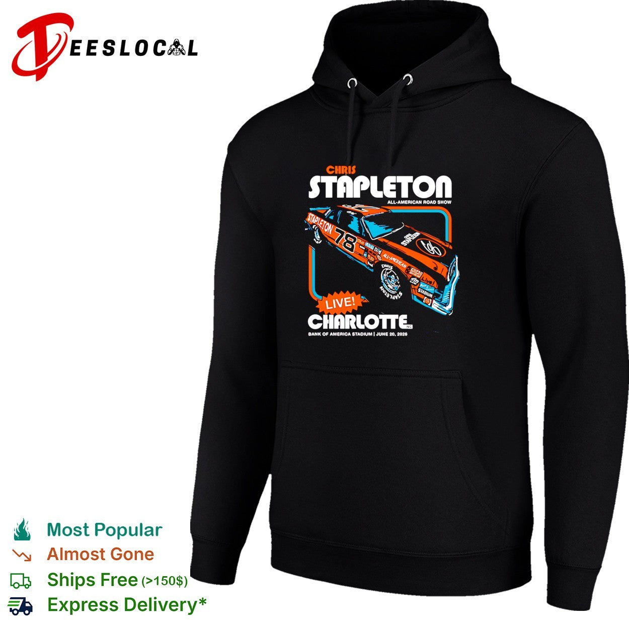 Chris Stapleton all American road show Charlotte 2026 shirt