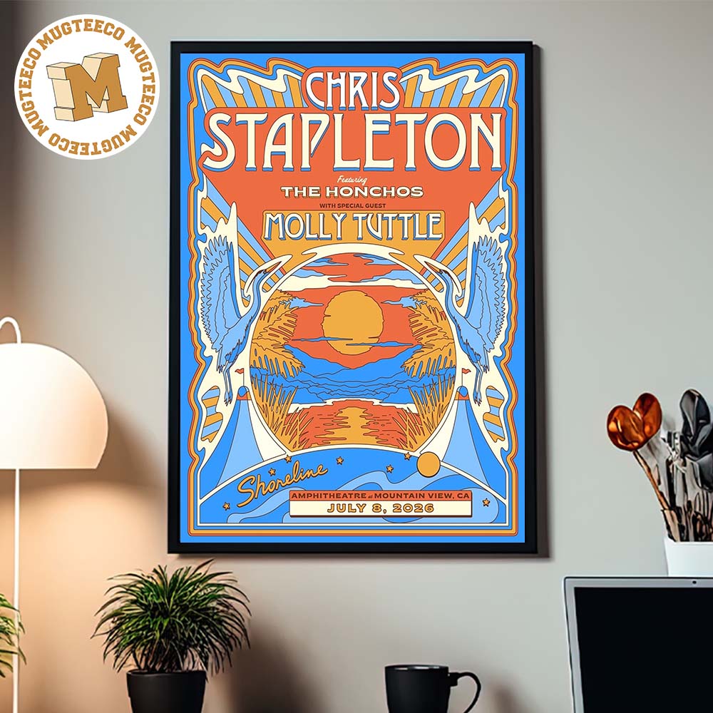 Chris Stapleton 2026 Event Poster At Shoreline Amphitheatre In Mountain View California On July 8 2026 Home Decor Poster Canvas