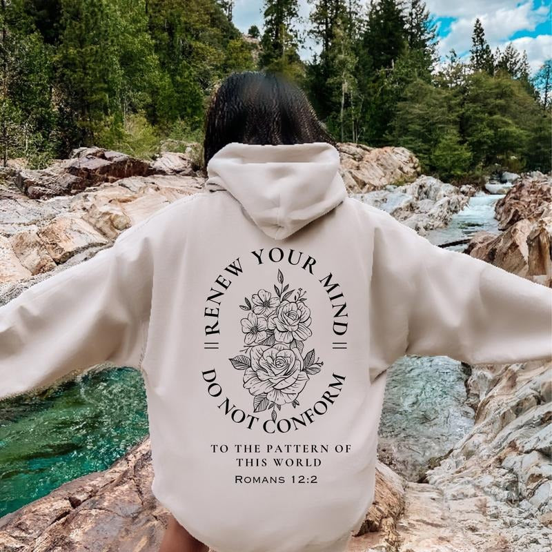Christian Clothes Bible Verse Hoodie Faith Sweatshirt Rom 122 Tshirt faith Tshirt groovy T-shirt women Christian Gift...