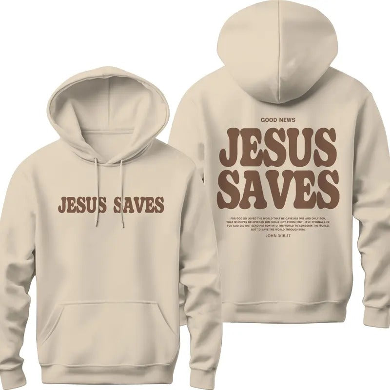 Christian Hoodie For Men, Jesus Saves Sweatshirt, Aesthetic Christian Streetwear Apparel, Bible Verse Jesus Hoodie, Mens Christian  T-shirt, sweater and Hoodie