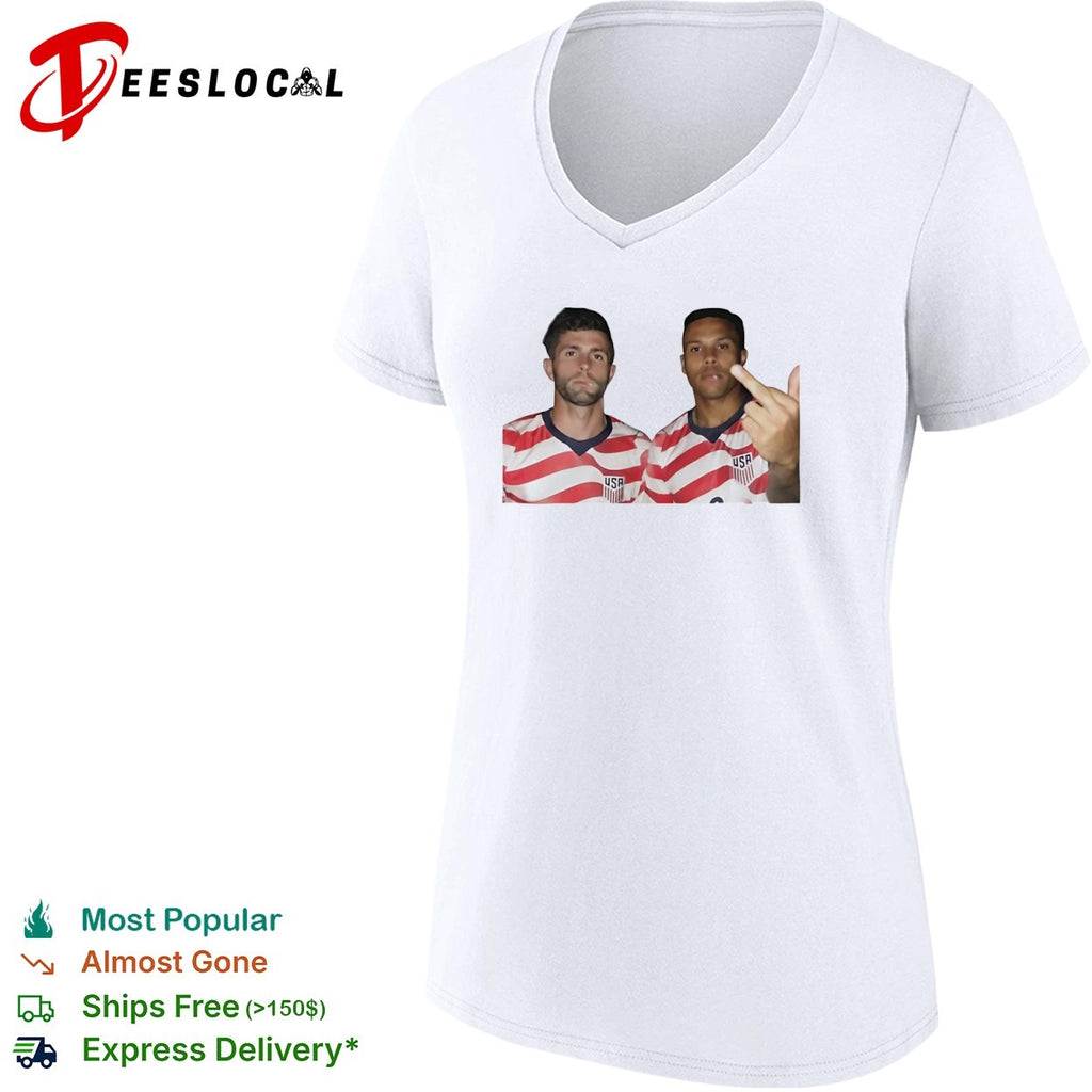Christian Pulisic Weston McKennie USA middle finger shirt