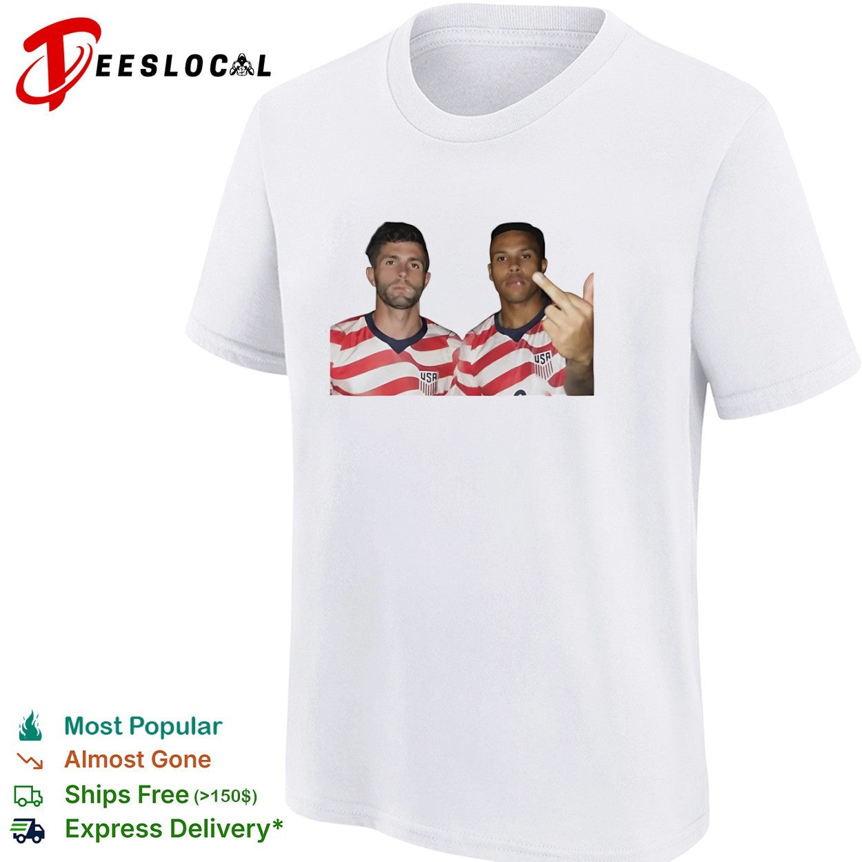 Christian Pulisic Weston McKennie USA middle finger shirt