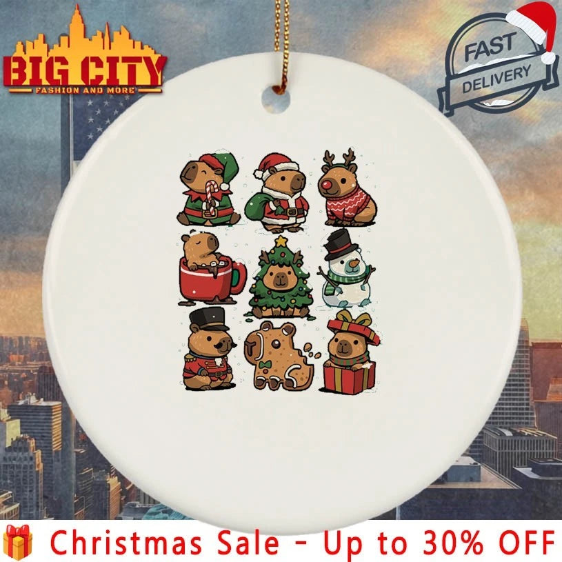 Christmas 9 Capybaras cute shirt