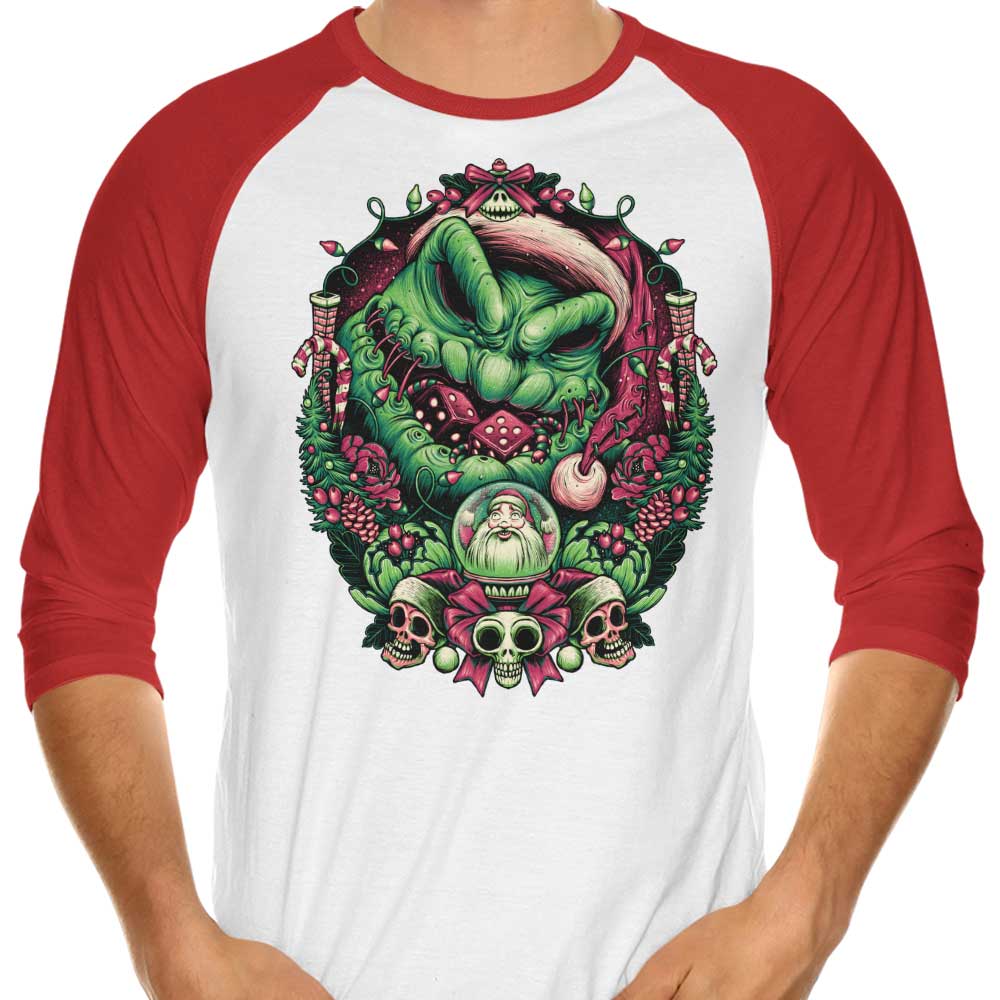 Christmas Boogeyman - 3/4 Sleeve Raglan T-Shirt Hoodie, Sweatshirt | CiraTrend.com (Image 1)